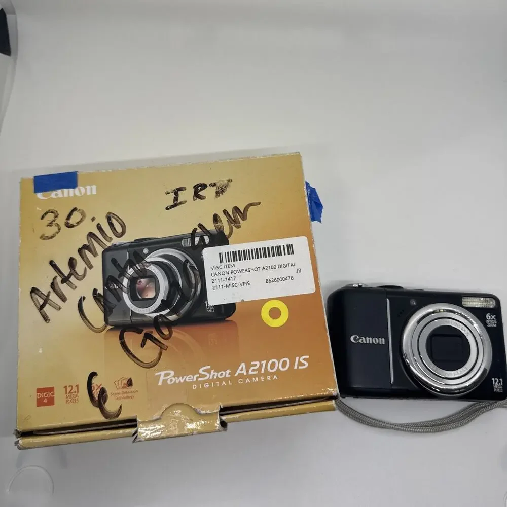 Canon PowerShot A2100 IS 12.1MP - Tested Working W/ Box And Manual Good Conditio